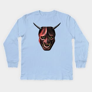 Hannya mask, japanese tattoo inspired design Kids Long Sleeve T-Shirt